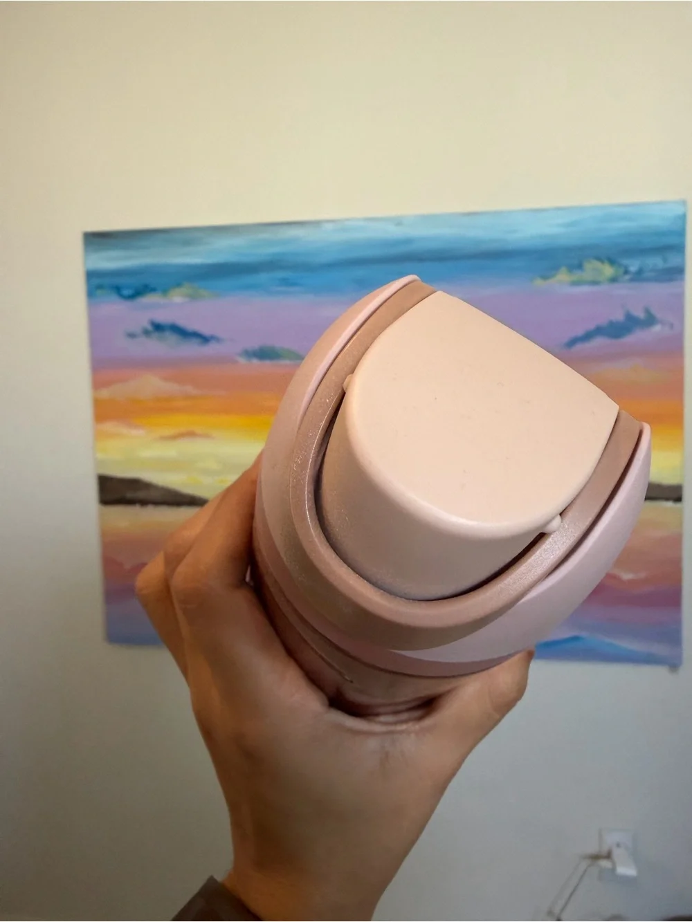 Owala Rose Gold Insulated Bottle with Pink Lid